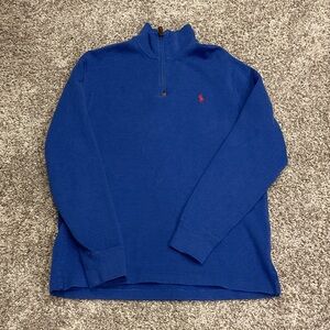 Ralph Lauren Blue Quarter-Zip Pullover, Size M